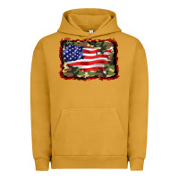 Pigment Peanut Butter distressed american flag Urban Hoodie - BarkalooDesign