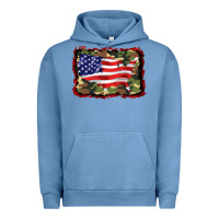 Pigment Pebble Blue distressed american flag Urban Hoodie - BarkalooDesign