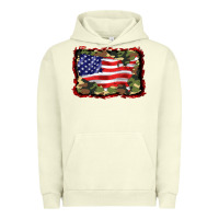 Pigment Pistachio distressed american flag Urban Hoodie - BarkalooDesign