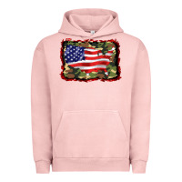 Pigment Salmon distressed american flag Urban Hoodie - BarkalooDesign
