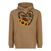 Toasted Coconut western sunflowers heart Heavyweight Hoodie - RanaPortraitStore