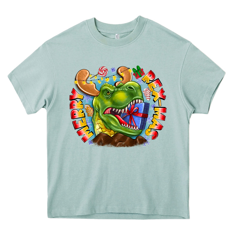 Merry Rexmas Heavy Core Tee by CowhideDigitalArt | Teevron