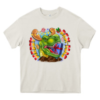 Cream Merry Rexmas Heavy Core Tee - CowhideDigitalArt