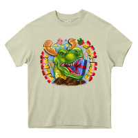 Mossy Merry Rexmas Heavy Core Tee - CowhideDigitalArt