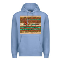 Colony Blue arrow wooden sunflower Premium Hoodie - Artiststas