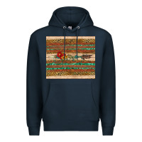 Navy arrow wooden sunflower Premium Hoodie - Artiststas