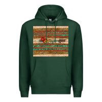 Sports Green arrow wooden sunflower Premium Hoodie - Artiststas