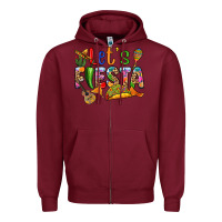 Burgundy Let's fiesta Zipper Hoodie - RanaPortraitStore