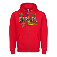 Red Let's fiesta Zipper Hoodie - RanaPortraitStore