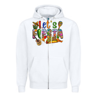 White Let's fiesta Zipper Hoodie - RanaPortraitStore