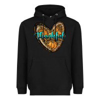 Black thankful pumpkin heart Heavyweight Hoodie - RanaPortraitStore