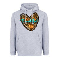 Heather Grey thankful pumpkin heart Heavyweight Hoodie - RanaPortraitStore