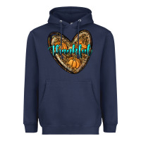 Navy thankful pumpkin heart Heavyweight Hoodie - RanaPortraitStore