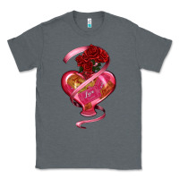 Charcoal Heather heart glass vase love tickets with rose Classic Tee - RanaPortraitStore