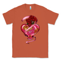 Copper heart glass vase love tickets with rose Classic Tee - RanaPortraitStore