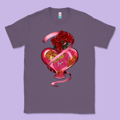 Heart Glass Vase Love Tickets With Rose Classic Tee Designed By Ranaportraitstore