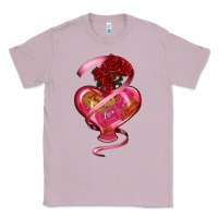 Lilac heart glass vase love tickets with rose Classic Tee - RanaPortraitStore