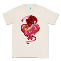 Natural heart glass vase love tickets with rose Classic Tee - RanaPortraitStore