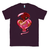 Plum heart glass vase love tickets with rose Classic Tee - RanaPortraitStore