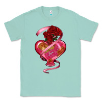 Seafoam heart glass vase love tickets with rose Classic Tee - RanaPortraitStore