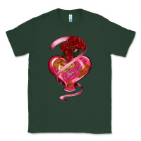 Sports Green heart glass vase love tickets with rose Classic Tee - RanaPortraitStore