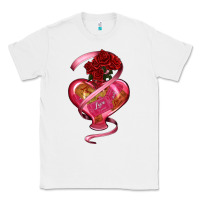 White heart glass vase love tickets with rose Classic Tee - RanaPortraitStore