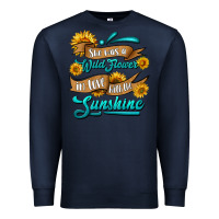 Navy she was a wild flower in love with the sunshine Premium Sweatshirt - HRA Design Shop