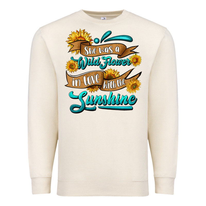 She Was A Wild Flower In Love With The Sunshine Premium Sweatshirt by HRA Design Shop | Teevron