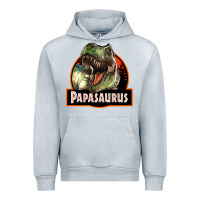 Heather Grey Western Papasaurus Papa Dinosaur Urban Hoodie - LillyAllenDesigns