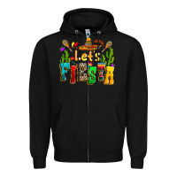 Black Let's fiesta Zipper Hoodie - RanaPortraitStore