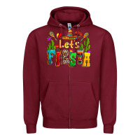 Burgundy Let's fiesta Zipper Hoodie - RanaPortraitStore