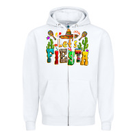 White Let's fiesta Zipper Hoodie - RanaPortraitStore