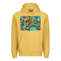 Antique Gold western turquoise leopard and cowhide background Premium Hoodie - Artiststas