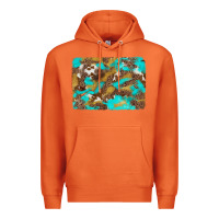 Carrot western turquoise leopard and cowhide background Premium Hoodie - Artiststas
