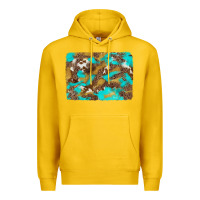 Lemon western turquoise leopard and cowhide background Premium Hoodie - Artiststas