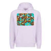 Lilac western turquoise leopard and cowhide background Premium Hoodie - Artiststas