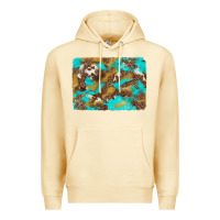 Pina Colada western turquoise leopard and cowhide background Premium Hoodie - Artiststas