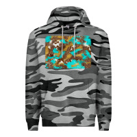 Slate Camo western turquoise leopard and cowhide background Premium Hoodie - Artiststas