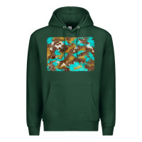 Sports Green western turquoise leopard and cowhide background Premium Hoodie - Artiststas