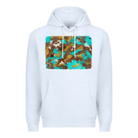 White western turquoise leopard and cowhide background Premium Hoodie - Artiststas