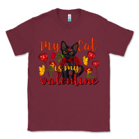 Burgundy my cat is my valentine valentine's day Classic Tee - FaDigitalArtStudio