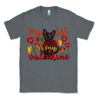 Charcoal Heather my cat is my valentine valentine's day Classic Tee - FaDigitalArtStudio
