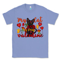 Colony Blue my cat is my valentine valentine's day Classic Tee - FaDigitalArtStudio