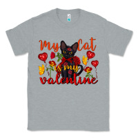 Heather Grey my cat is my valentine valentine's day Classic Tee - FaDigitalArtStudio