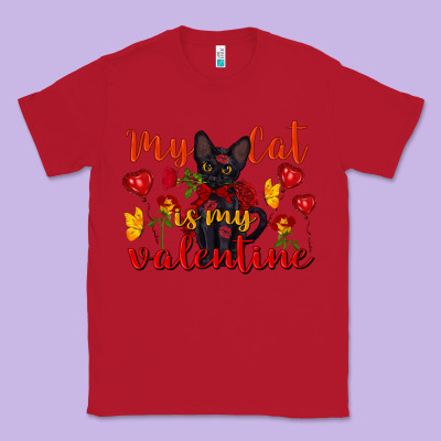 My Cat Is My Valentine Valentine's Day Classic Tee Designed By Fadigitalartstudio