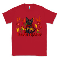 Red my cat is my valentine valentine's day Classic Tee - FaDigitalArtStudio