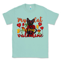 Seafoam my cat is my valentine valentine's day Classic Tee - FaDigitalArtStudio