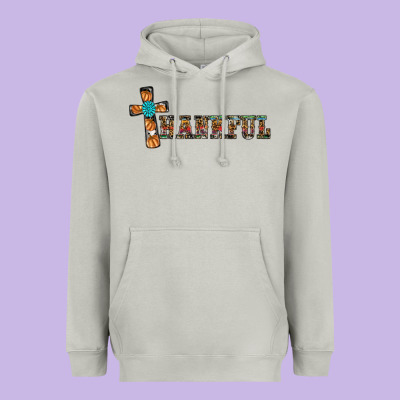 Thankful Pumpkin Cross Heavyweight Hoodie Designed By Ranaportraitstore