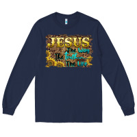 Navy jesus the way the truth the life Long Sleeve Tee - BarkalooDesign