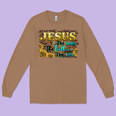 Jesus The Way The Truth The Life Long Sleeve Tee Designed By Barkaloodesign